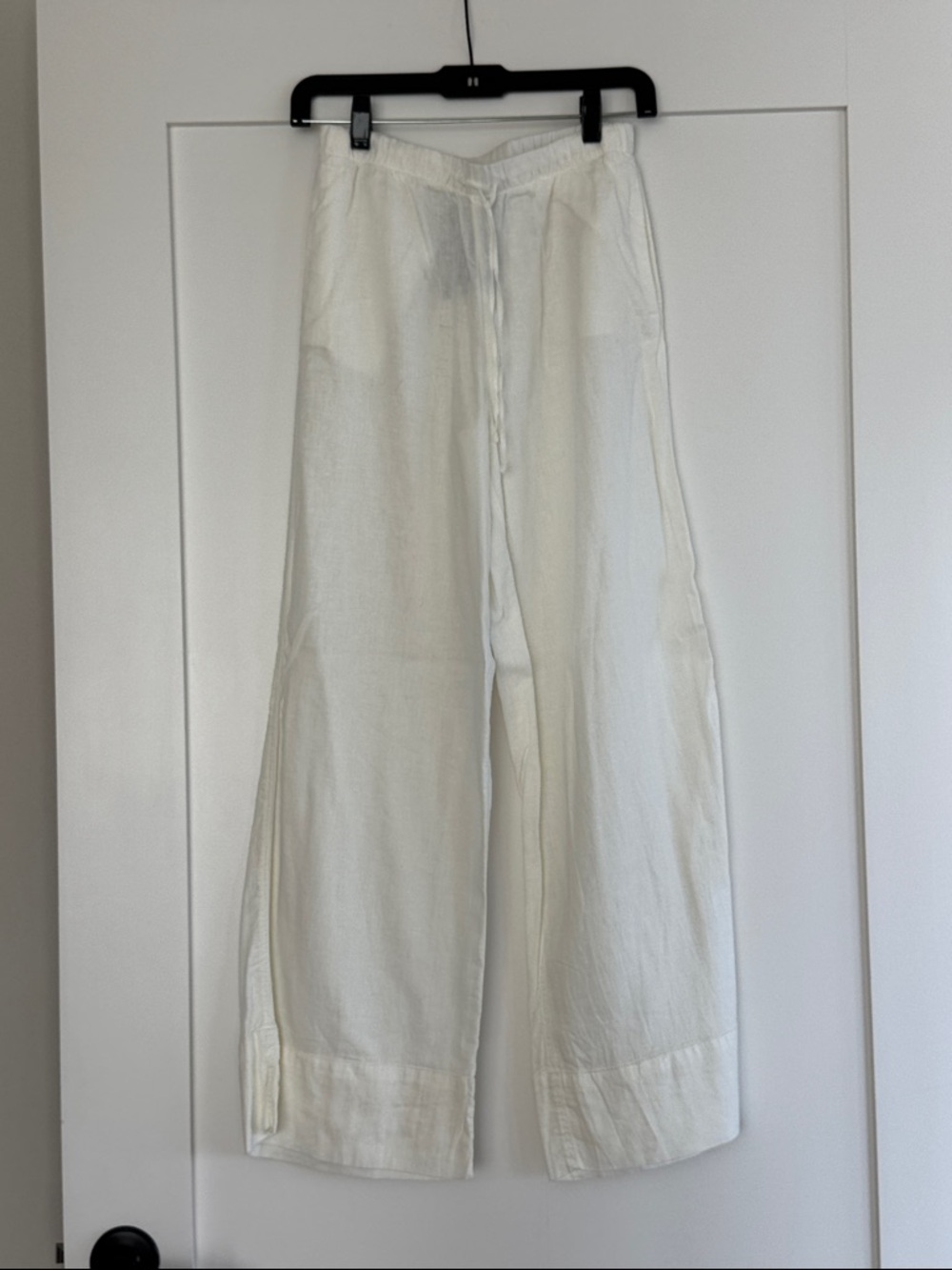 H&M Wide Leg White Linen Pants